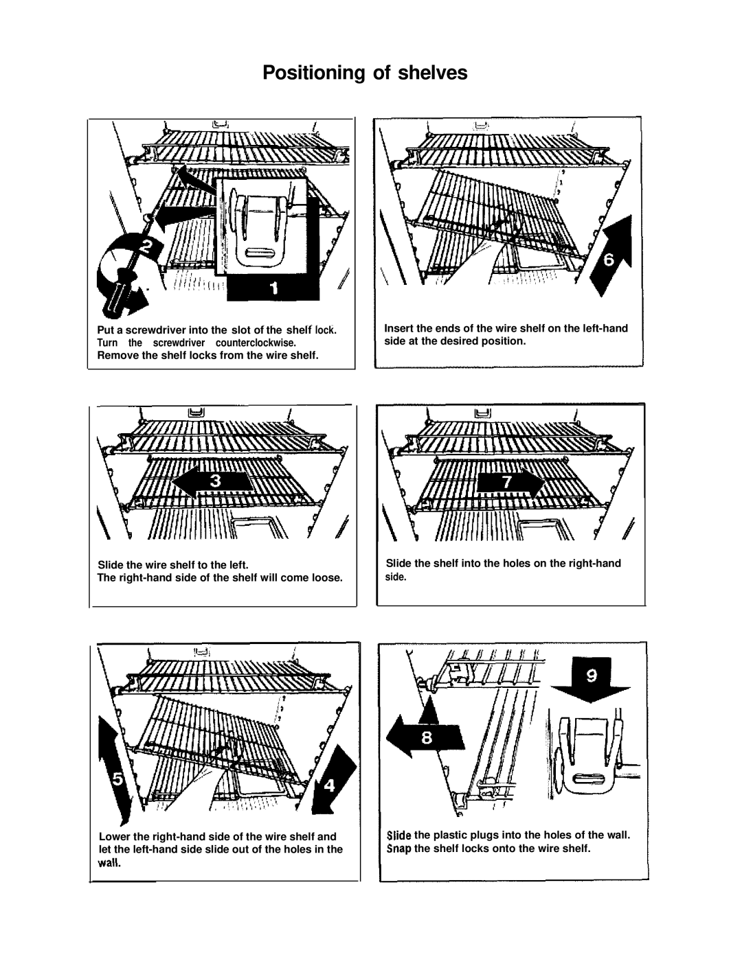 Dometic NDR1292-S dimensions Positioning of shelves 