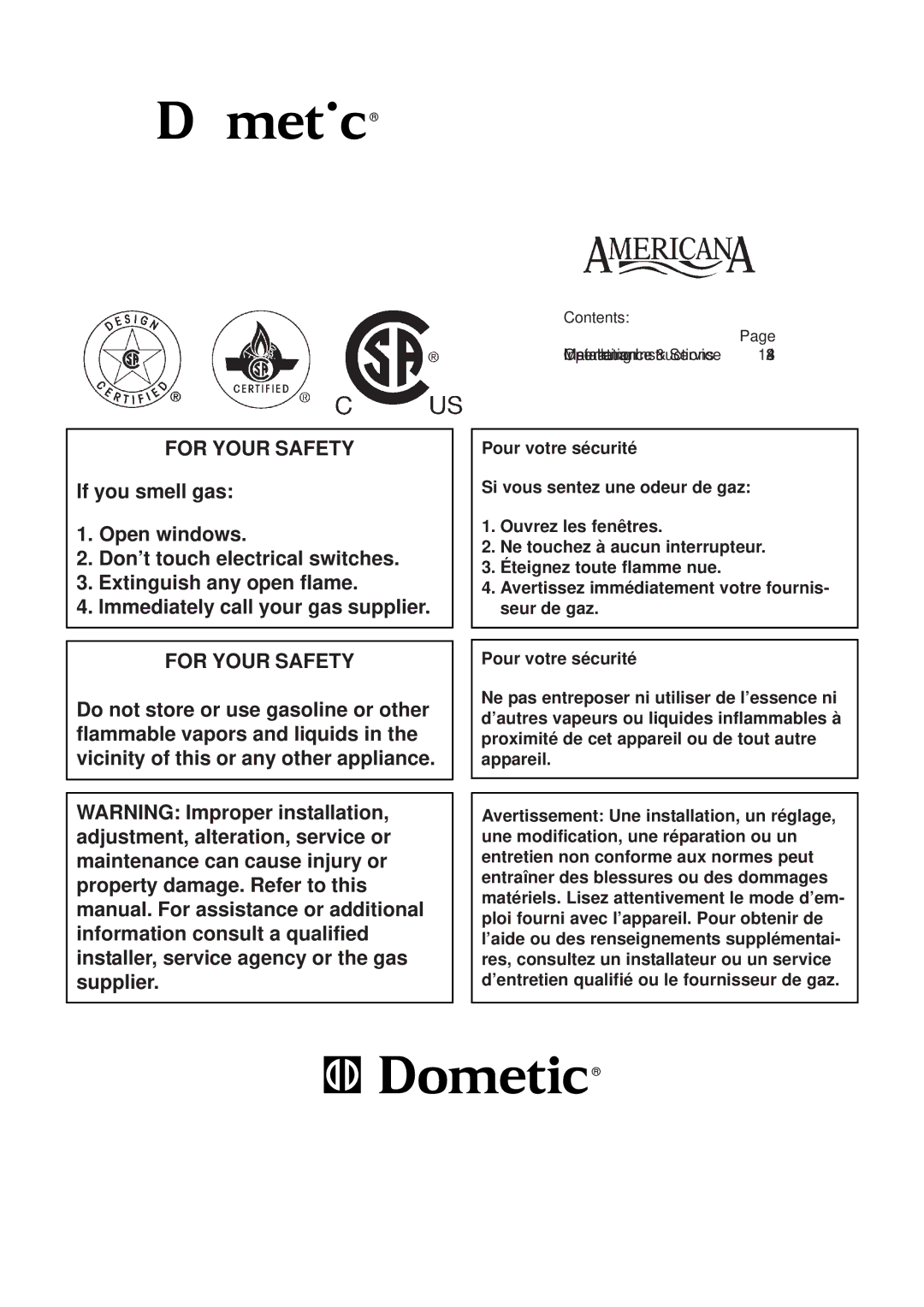 Dometic RM2354 manual 