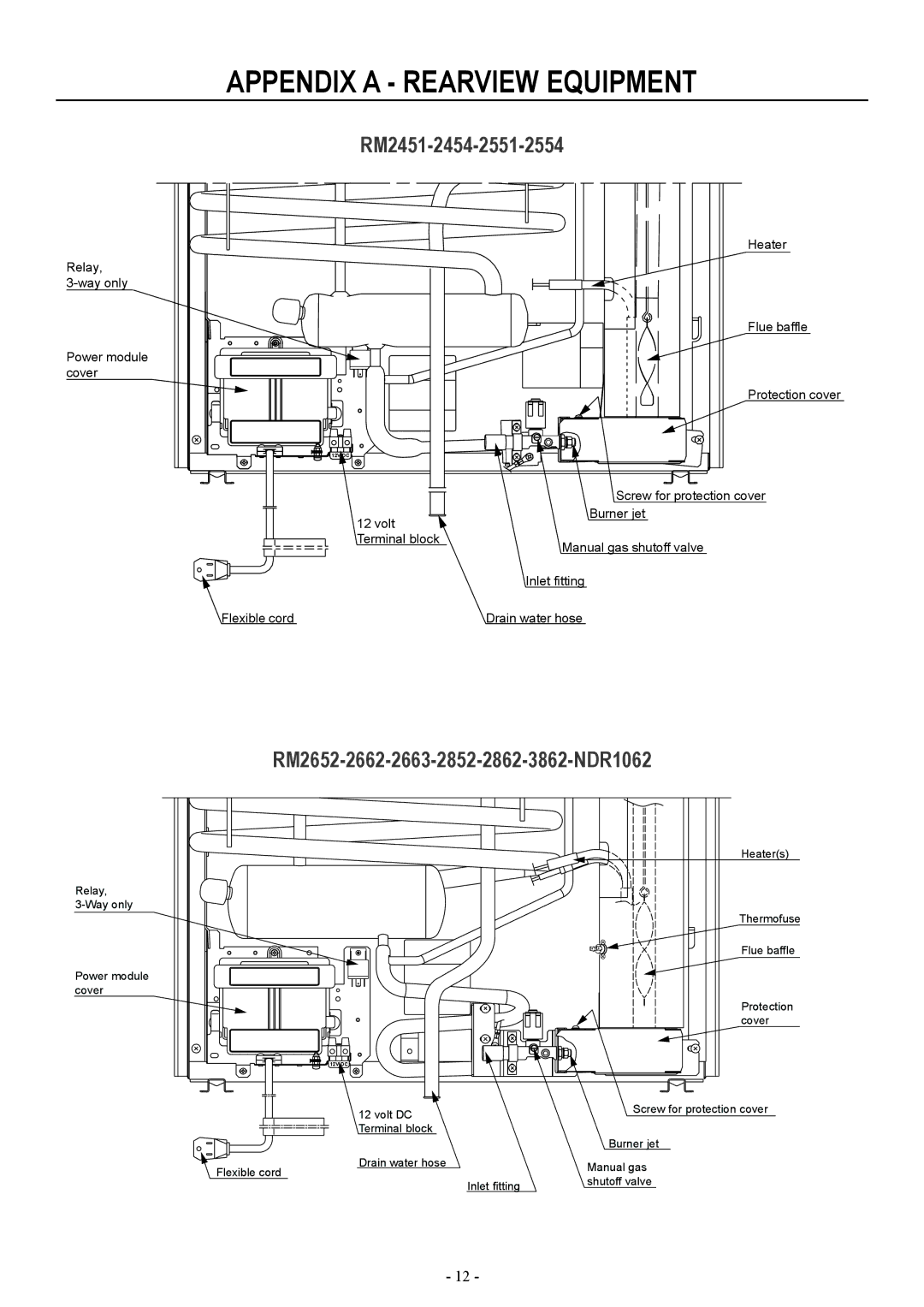 Dometic RM2551, RM2351 installation manual RM2451-2454-2551-2554 