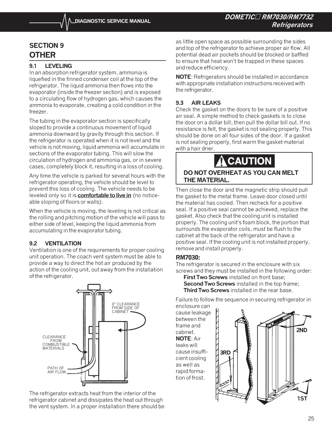 Dometic RM7732, RM7030 service manual Other 