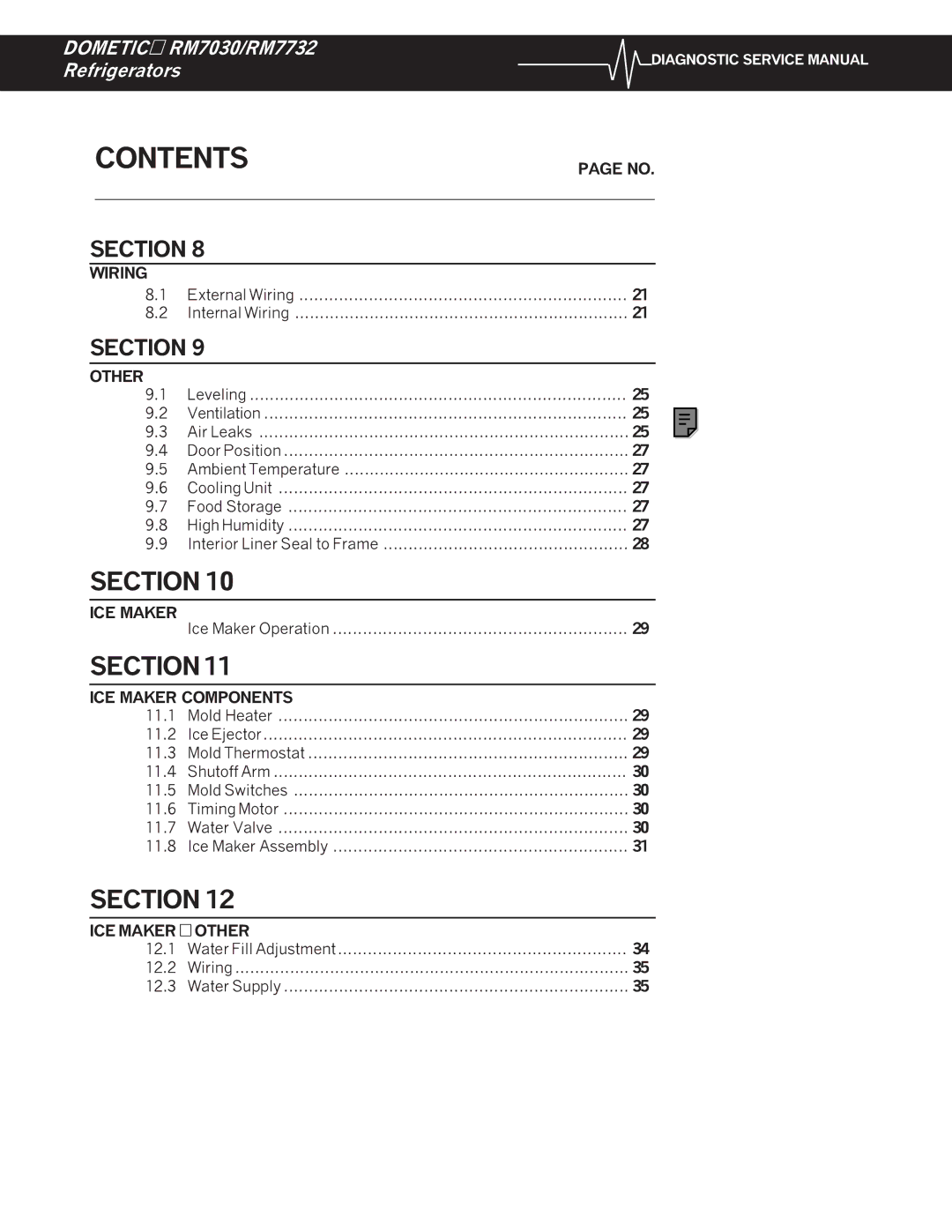 Dometic RM7030, RM7732 service manual Wiring, ICE Maker Components, ICE Maker Other 