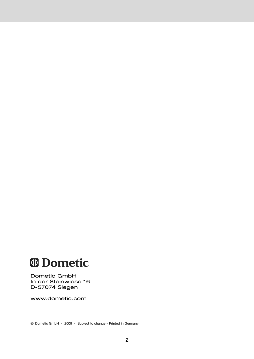 Dometic RMD 8551, RMD 8505, RMD 8501, RMD 8555 installation instructions Dometic GmbH In der Steinwiese D-57074 Siegen 