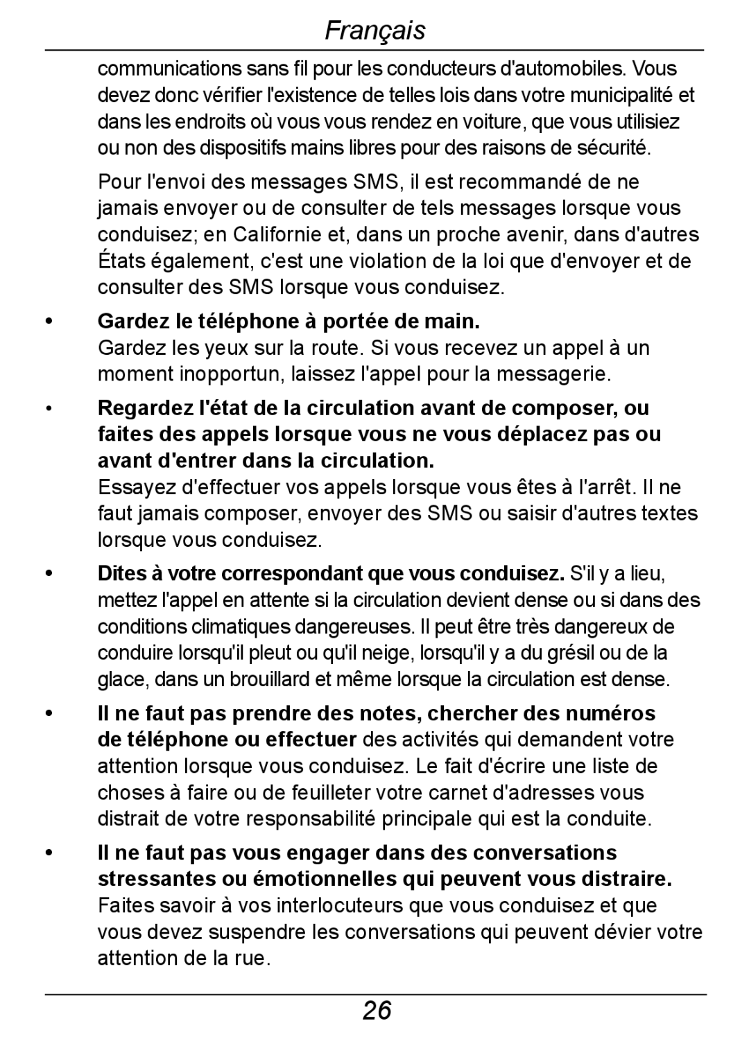 Doro 326I GSM manual Gardez le téléphone à portée de main 