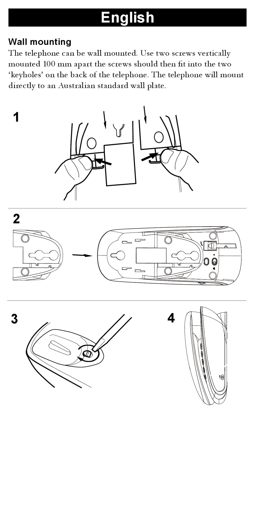 Doro 509C manual Wall mounting 