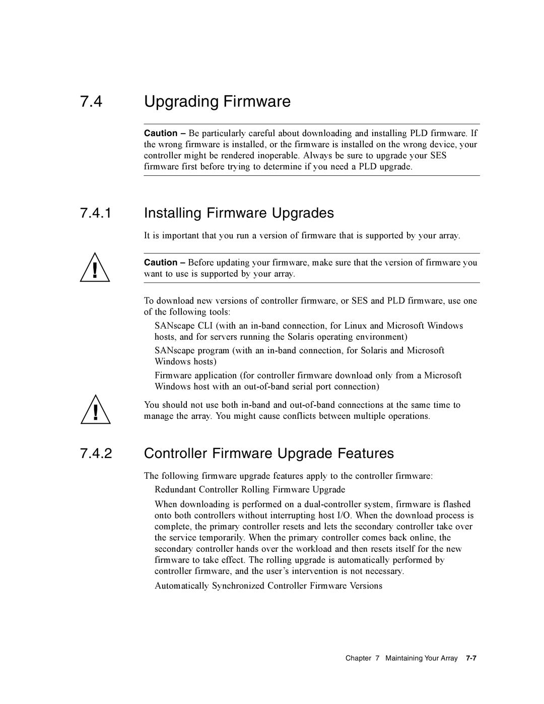 Dot Hill Systems II 200 FC Upgrading Firmware, Installing Firmware Upgrades, Controller Firmware Upgrade Features 