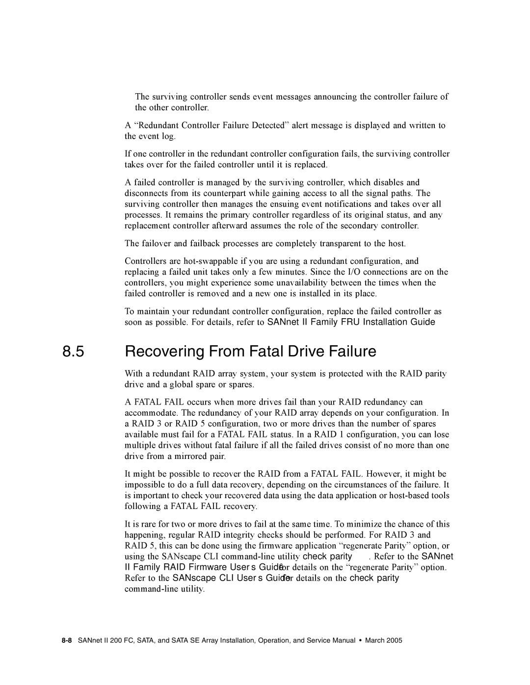 Dot Hill Systems II 200 FC service manual Recovering From Fatal Drive Failure 