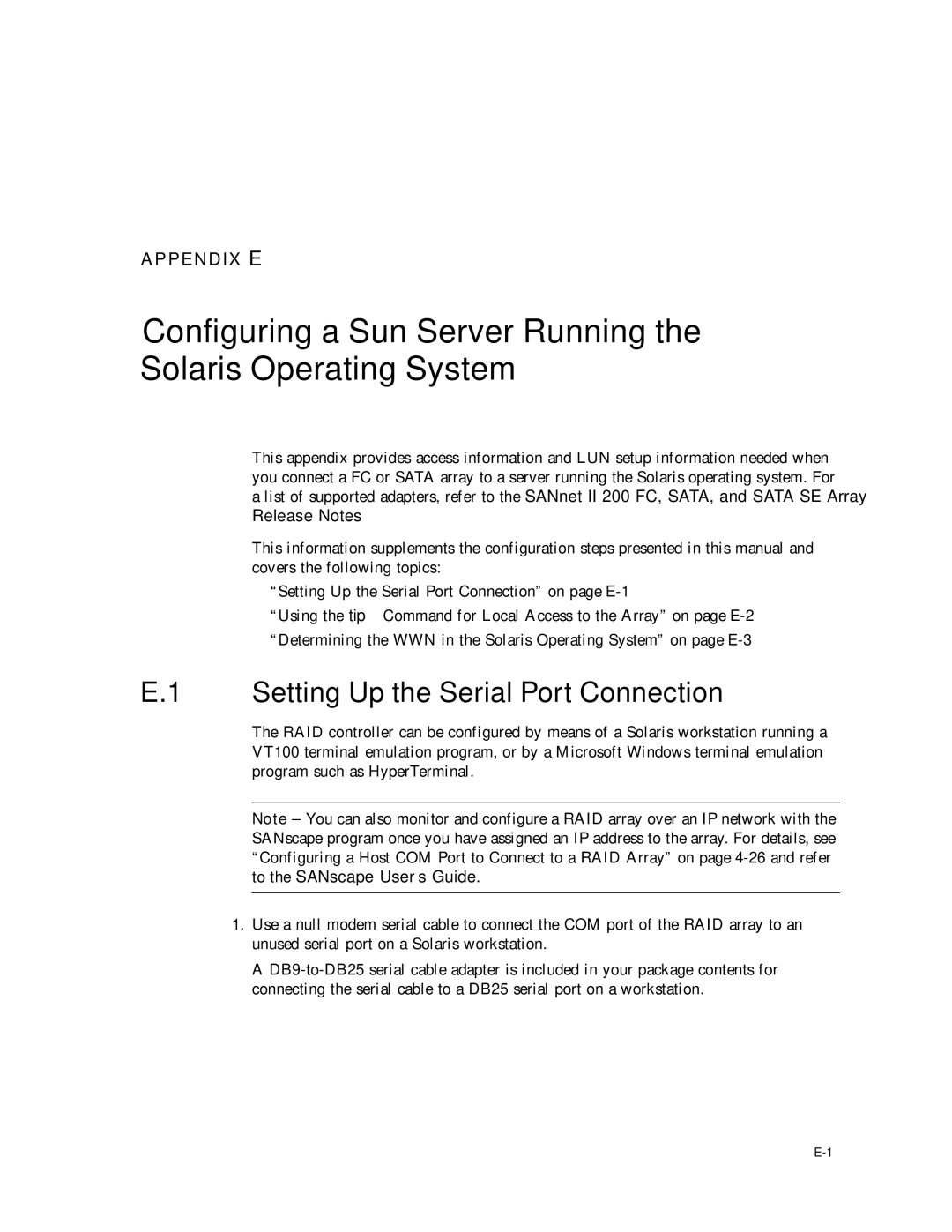 Dot Hill Systems II 200 FC service manual Setting Up the Serial Port Connection 