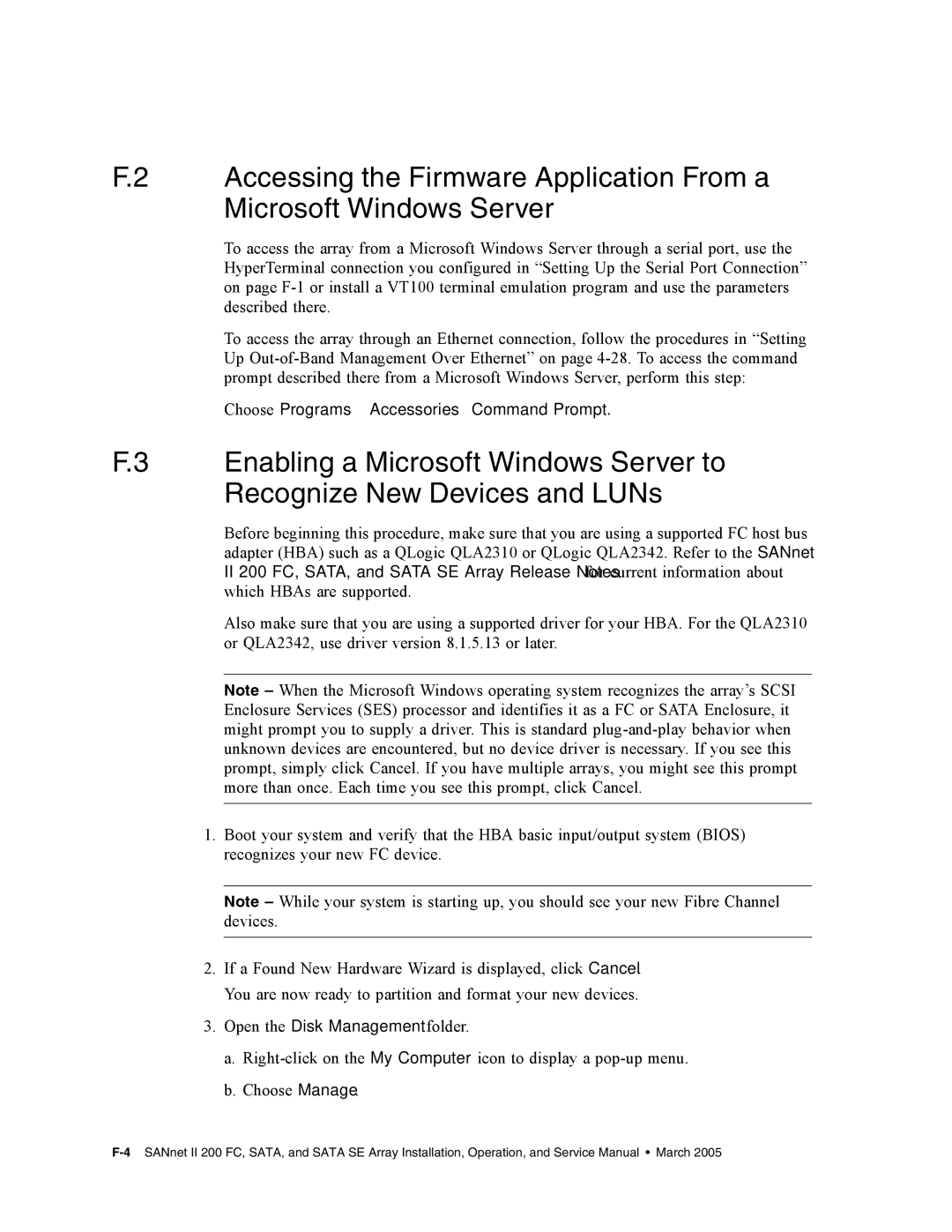 Dot Hill Systems II 200 FC service manual Choose Programs →Accessories →Command Prompt 