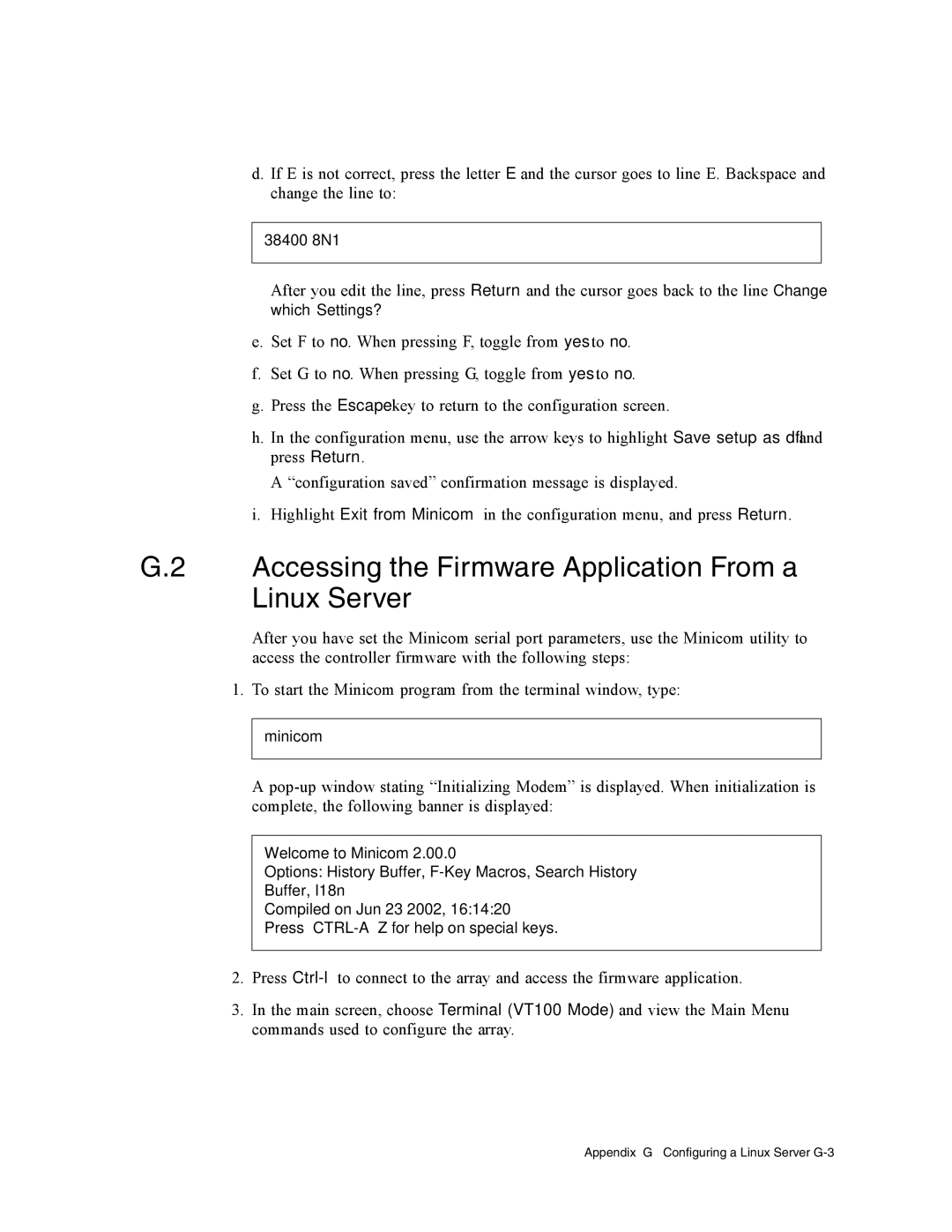 Dot Hill Systems II 200 FC service manual Accessing the Firmware Application From a Linux Server 