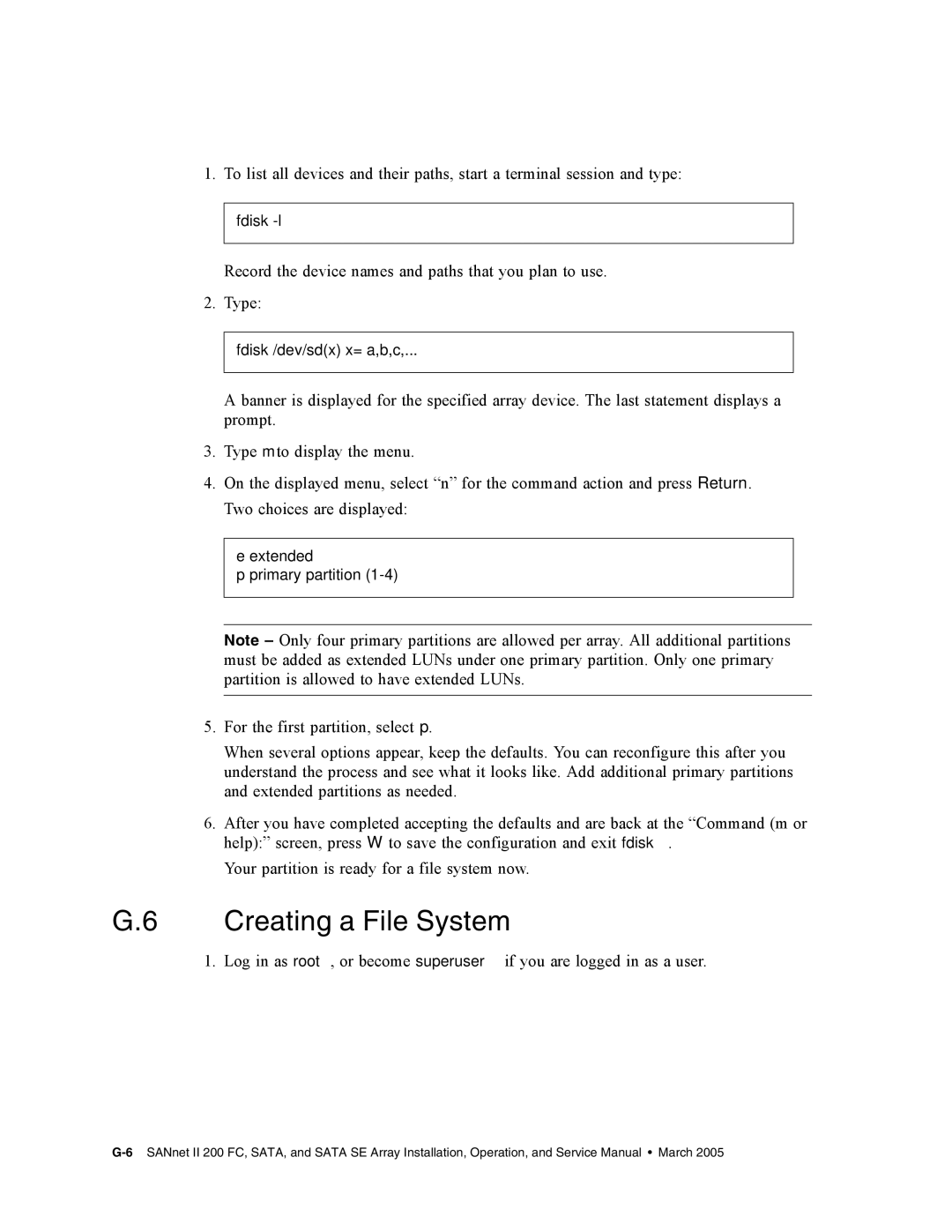 Dot Hill Systems II 200 FC service manual Creating a File System 