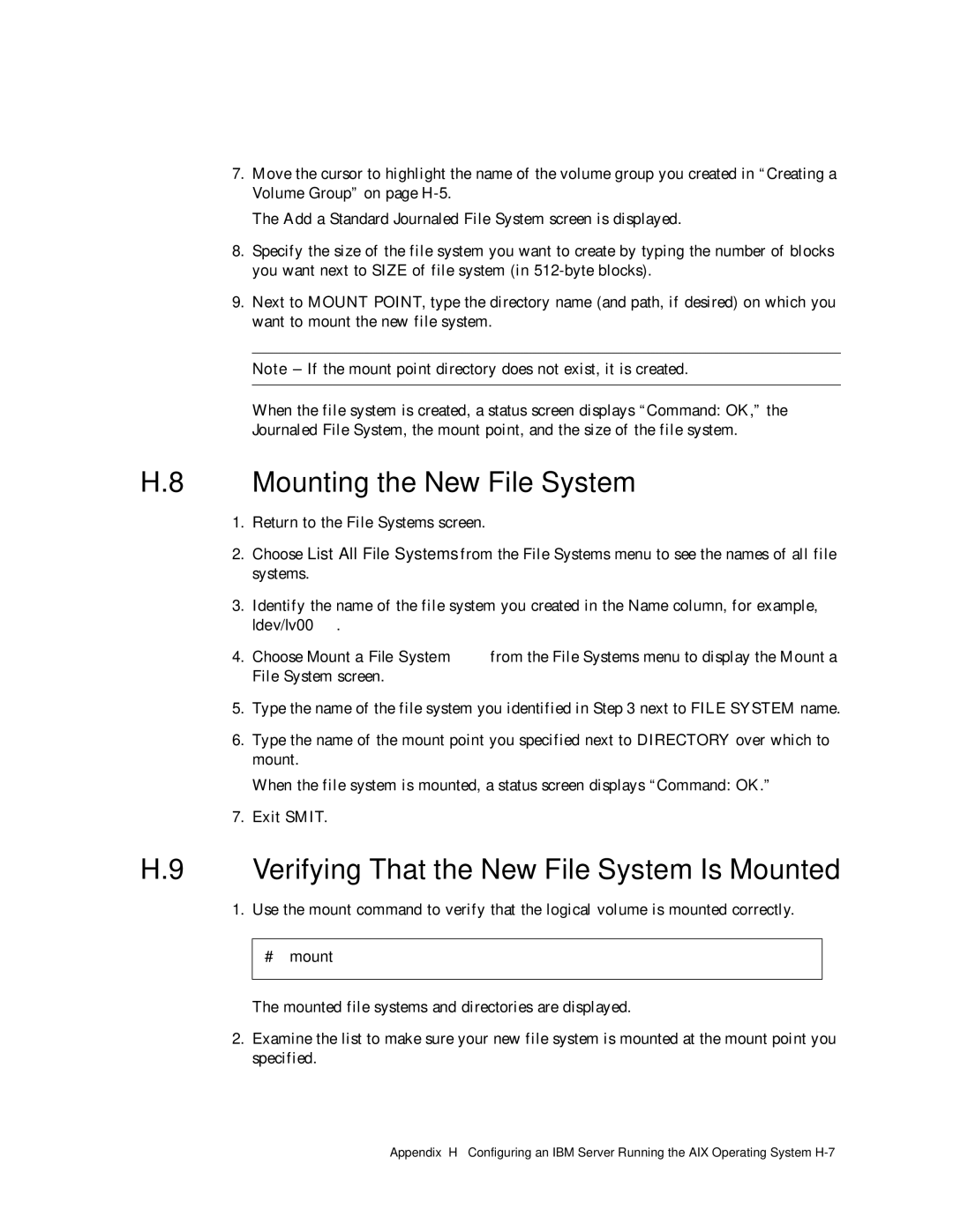 Dot Hill Systems II 200 FC service manual Mounting the New File System, Verifying That the New File System Is Mounted 