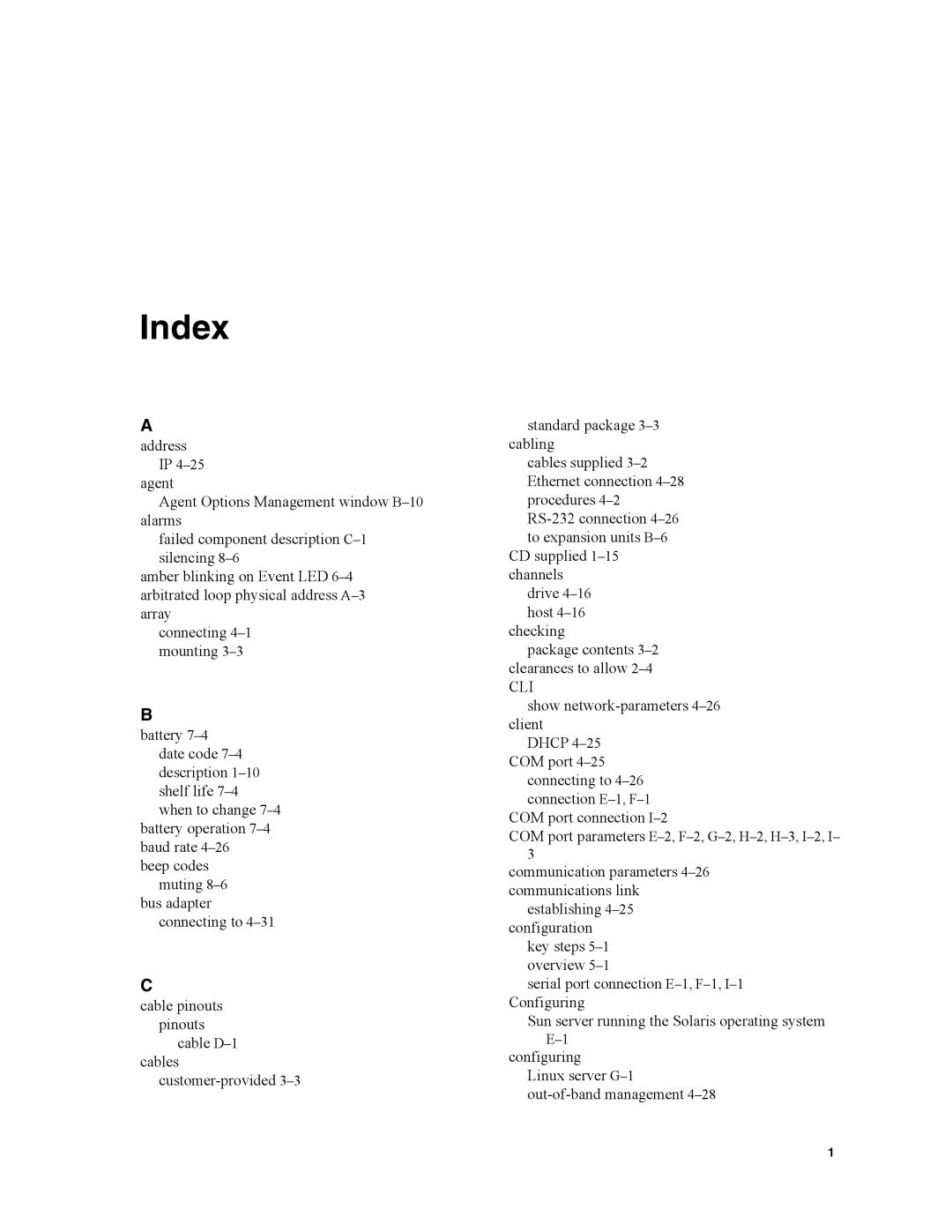 Dot Hill Systems II 200 FC service manual Index 