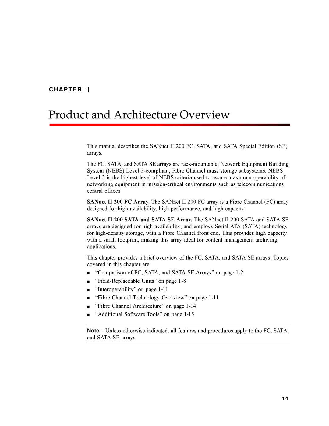 Dot Hill Systems II 200 FC service manual Product and Architecture Overview 