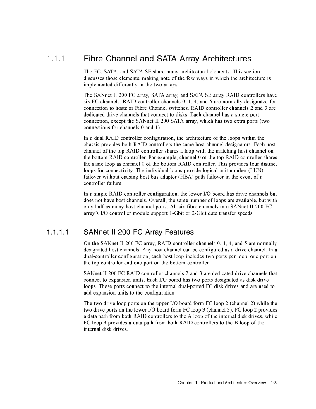 Dot Hill Systems service manual Fibre Channel and Sata Array Architectures, SANnet II 200 FC Array Features 