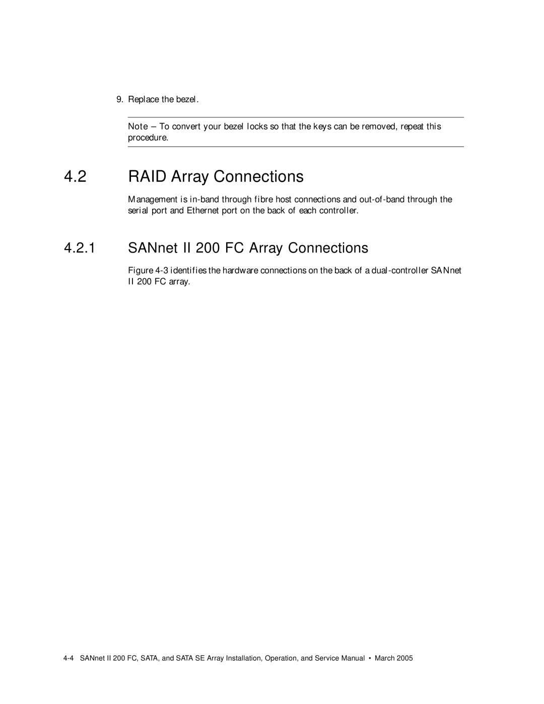 Dot Hill Systems service manual RAID Array Connections, SANnet II 200 FC Array Connections 