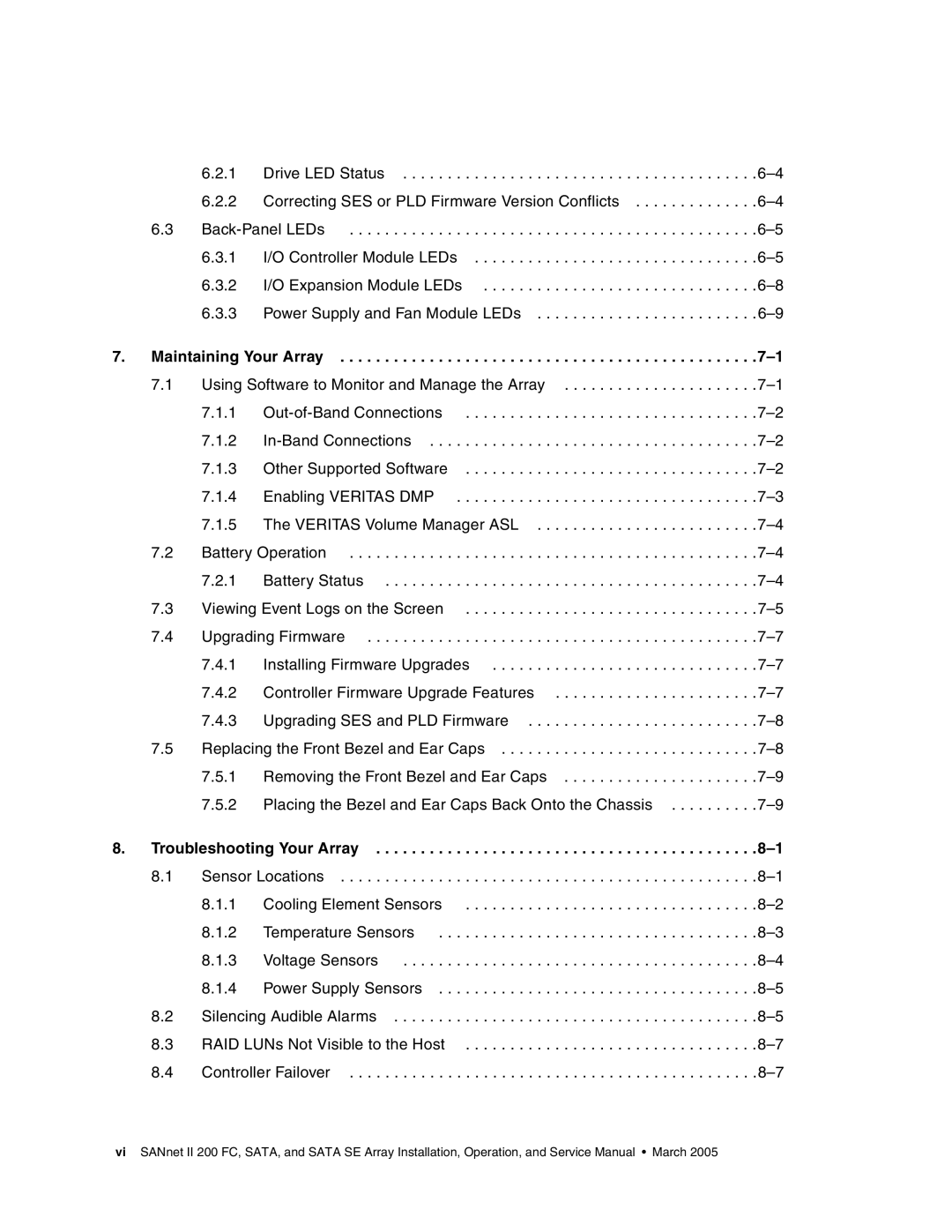 Dot Hill Systems II 200 FC service manual Troubleshooting Your Array 