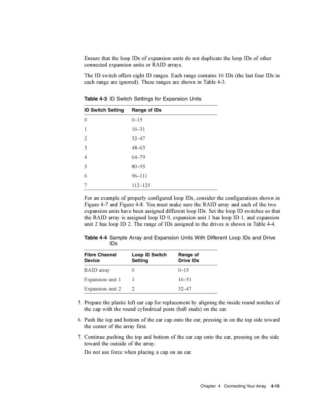 Dot Hill Systems II 200 FC service manual 3ID Switch Settings for Expansion Units 