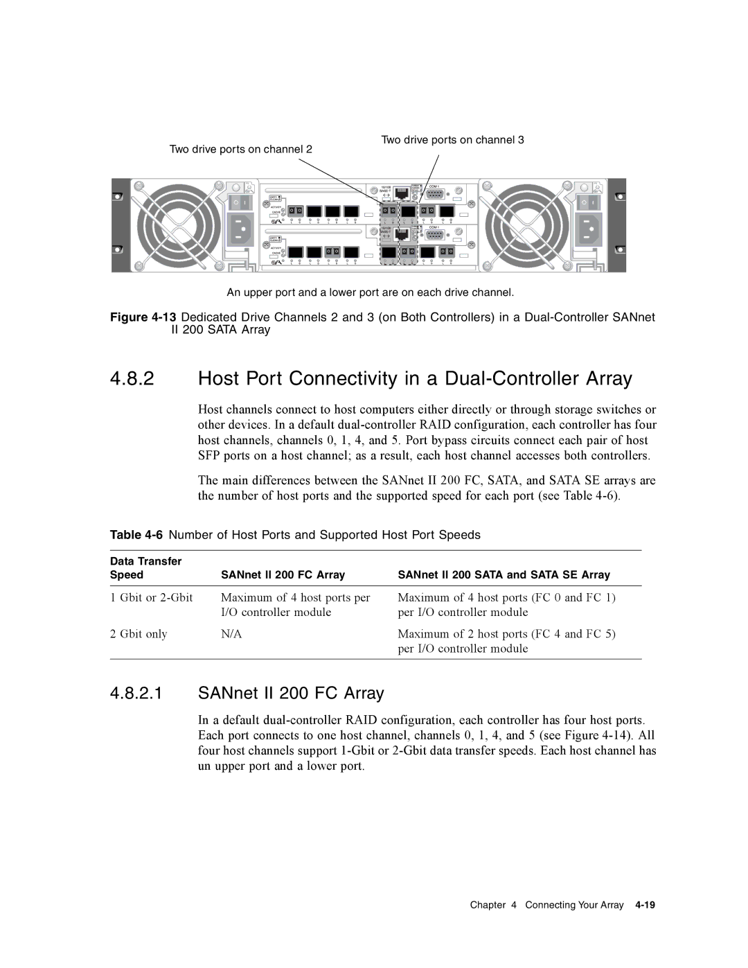 Dot Hill Systems II 200 FC service manual Host Port Connectivity in a Dual-Controller Array 