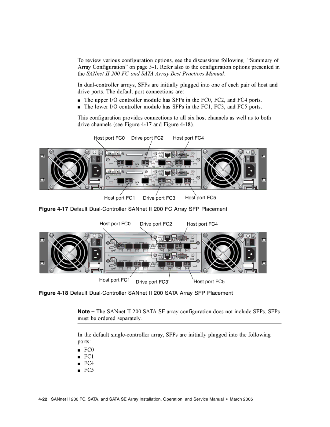 Dot Hill Systems II 200 FC service manual Host port FC0 Drive port FC2 Host port FC4 