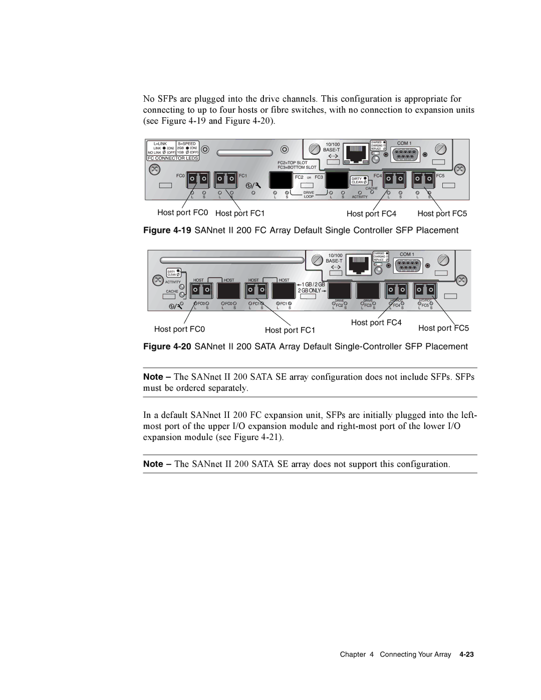 Dot Hill Systems II 200 FC service manual Host port FC0 Host port FC1 Host port FC4 