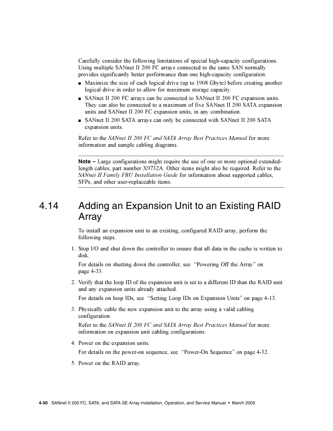 Dot Hill Systems II 200 FC service manual Adding an Expansion Unit to an Existing RAID Array 