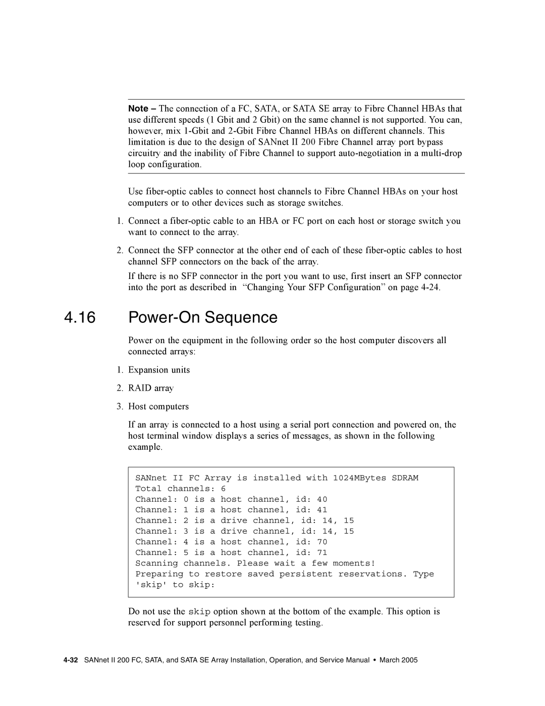 Dot Hill Systems II 200 FC service manual Power-On Sequence 