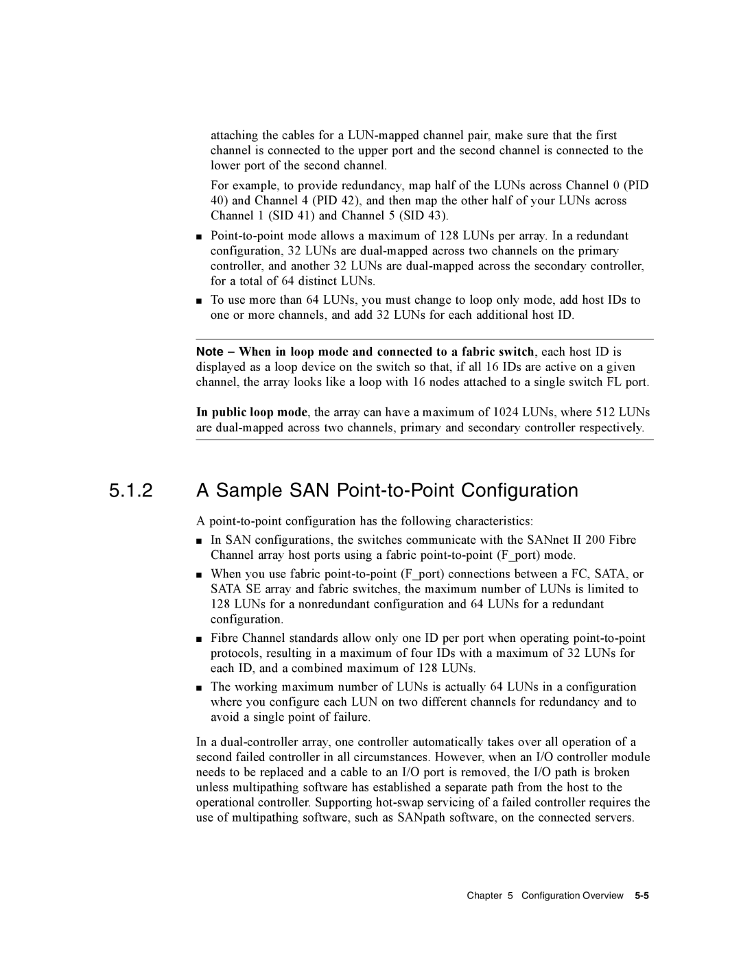 Dot Hill Systems II 200 FC service manual Sample SAN Point-to-Point Configuration 