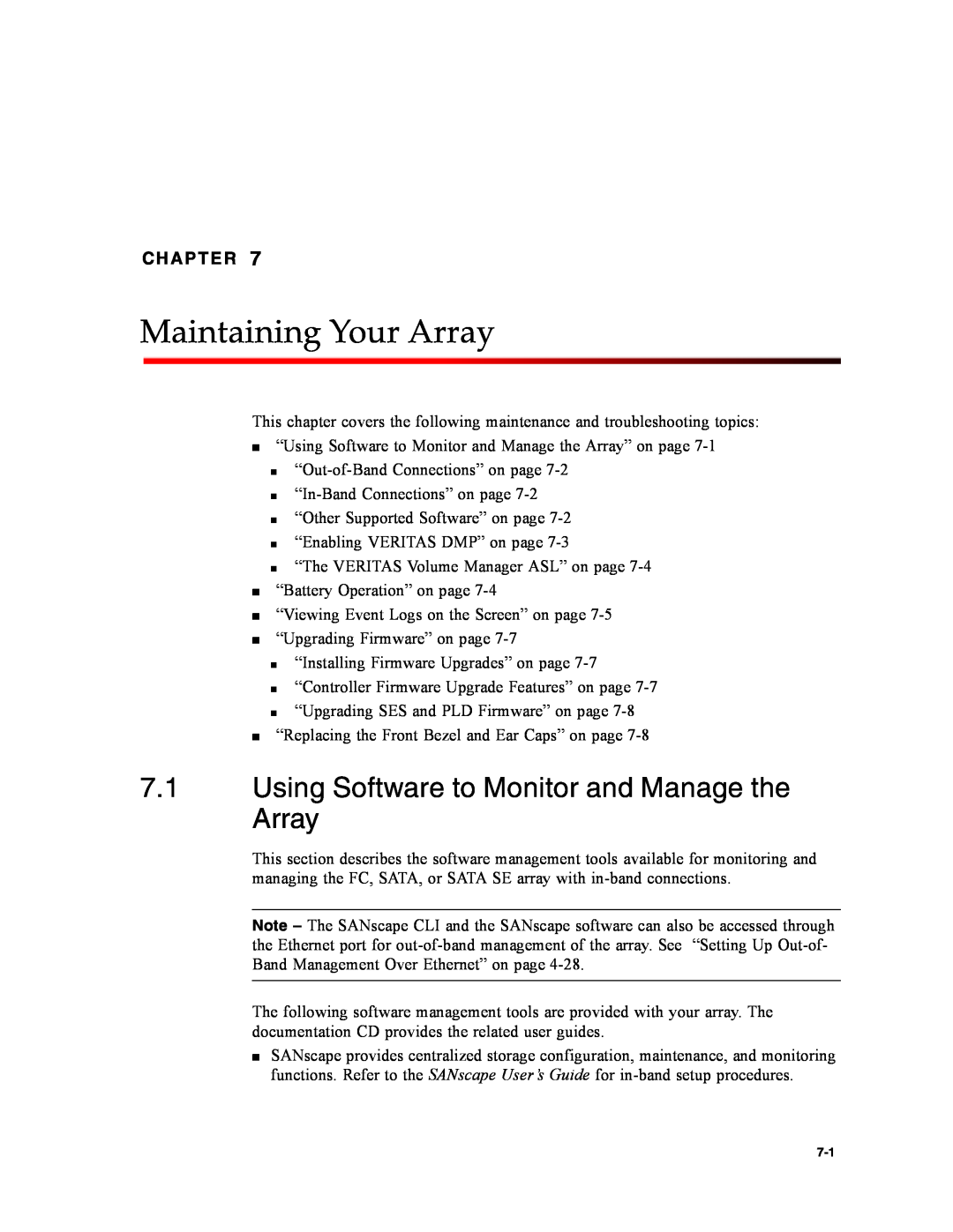 Dot Hill Systems II 200 FC service manual Maintaining Your Array, Using Software to Monitor and Manage the Array, Chapter 