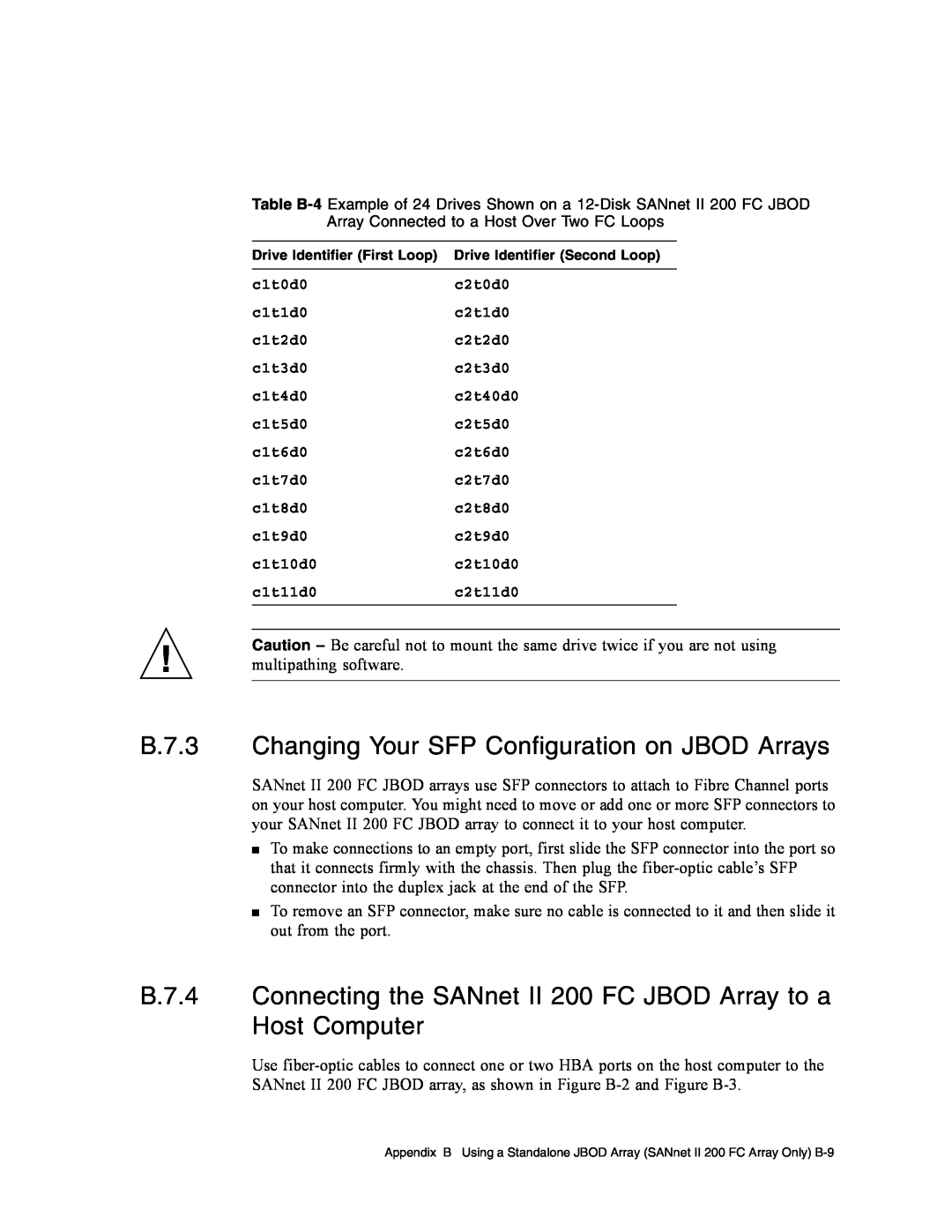 Dot Hill Systems II 200 FC service manual B.7.3 Changing Your SFP Configuration on JBOD Arrays 