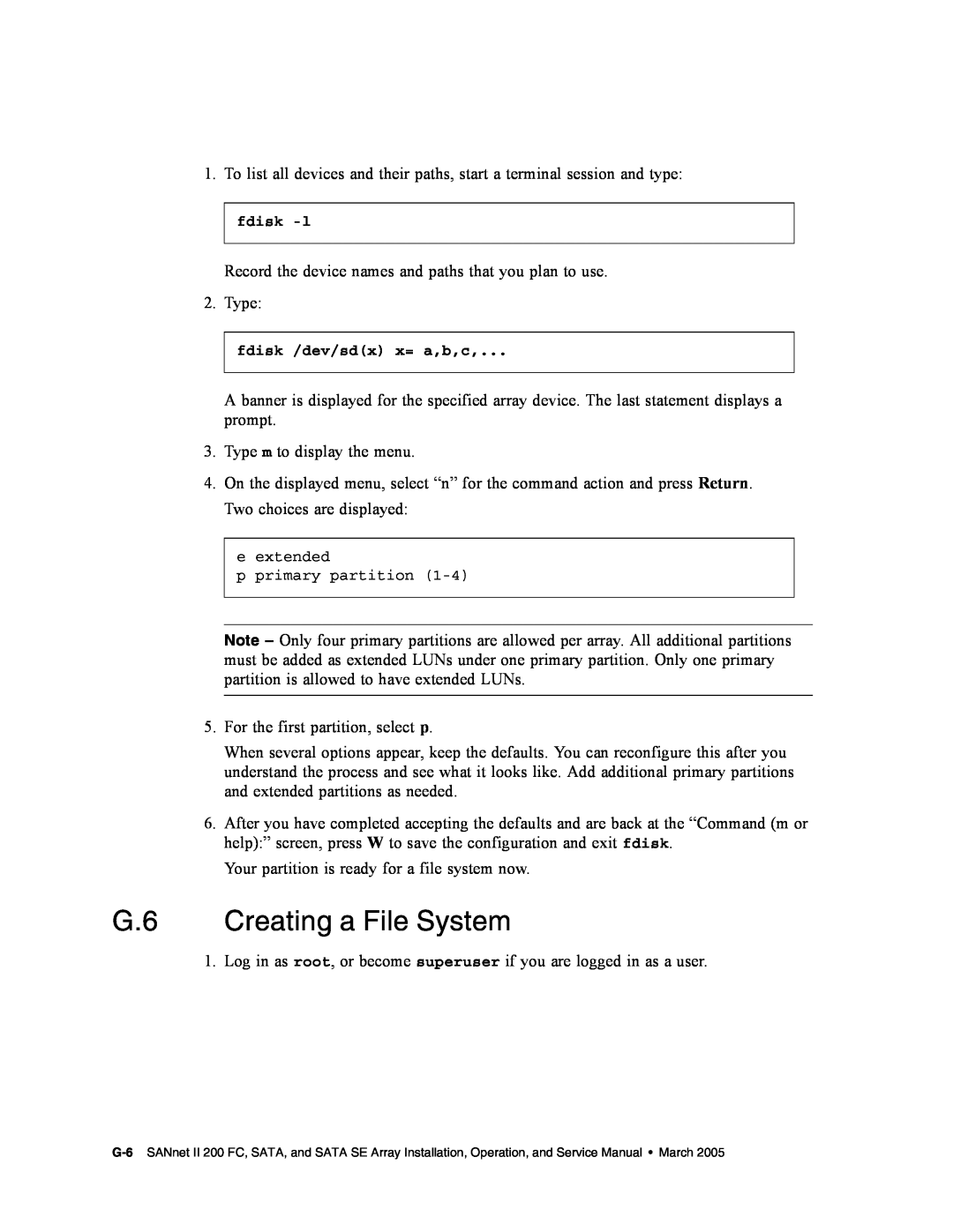 Dot Hill Systems II 200 FC service manual G.6 Creating a File System 