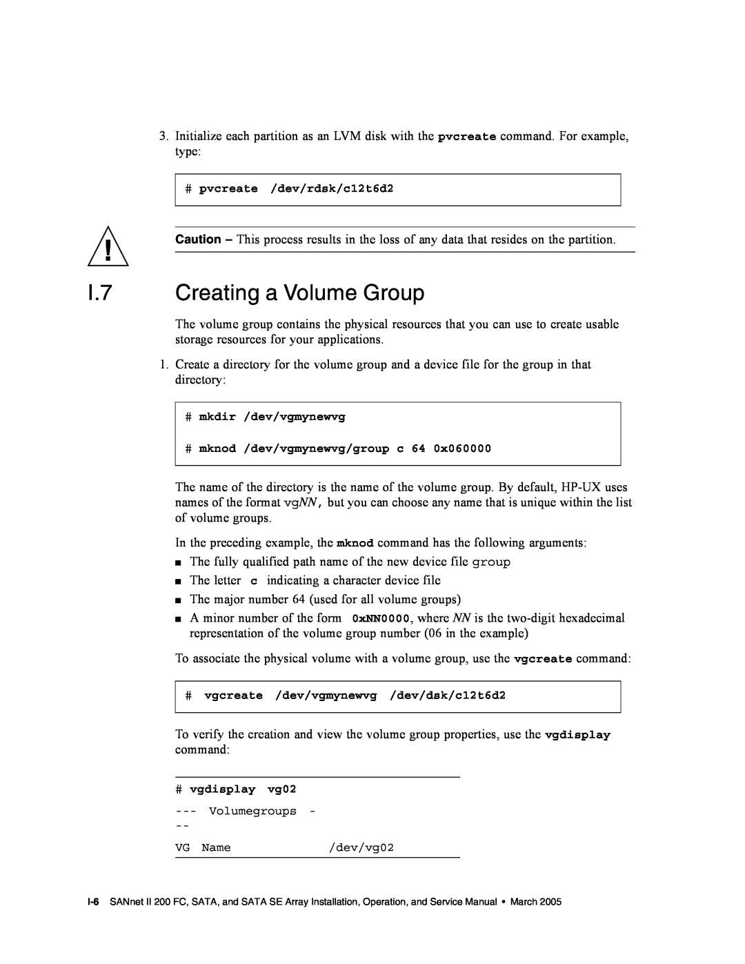 Dot Hill Systems II 200 FC service manual I.7 Creating a Volume Group 