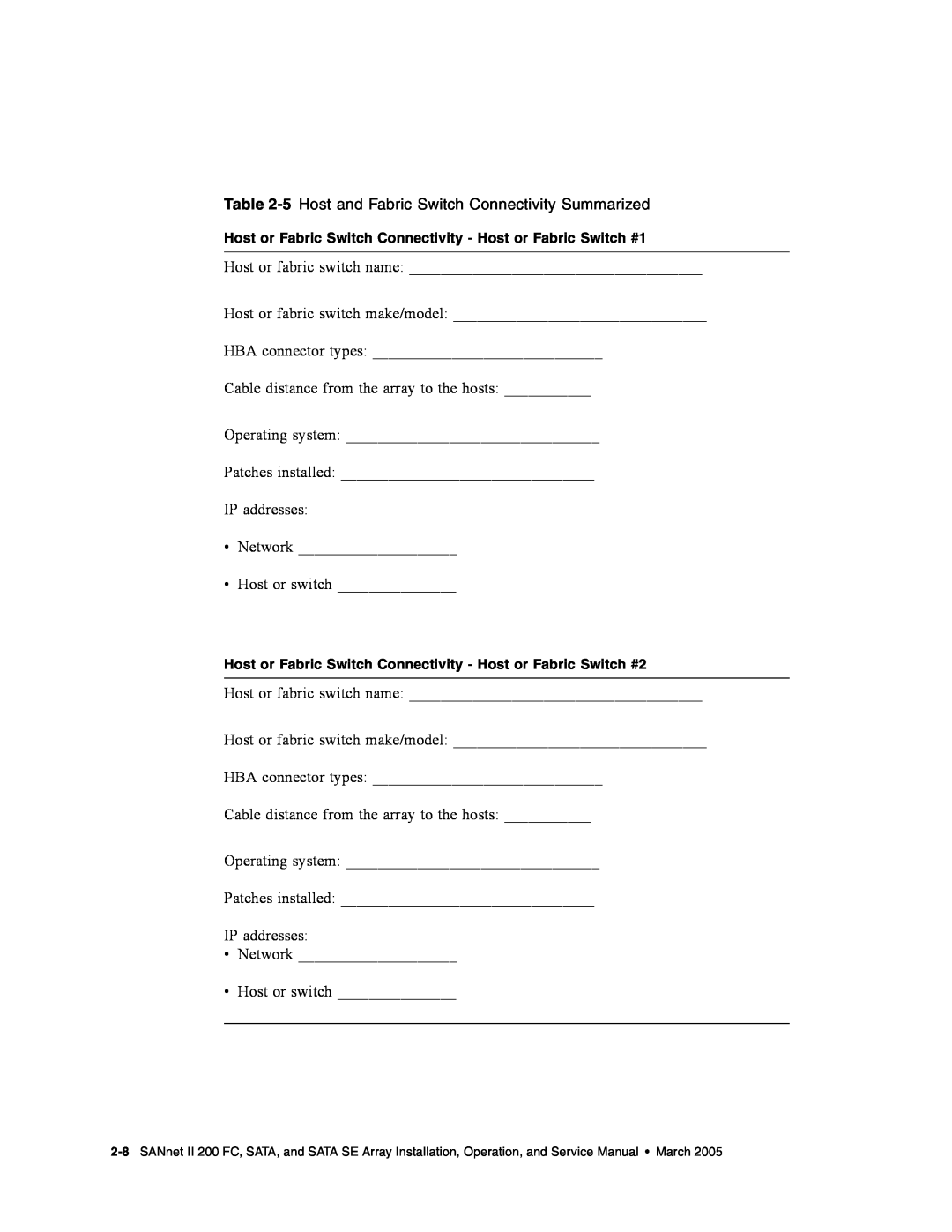 Dot Hill Systems II 200 FC service manual 5 Host and Fabric Switch Connectivity Summarized 