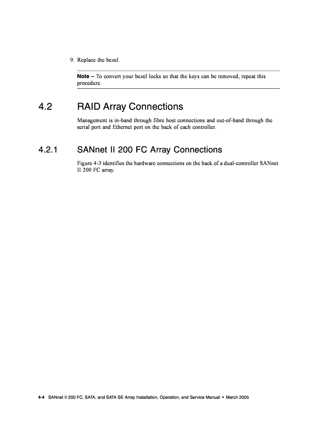 Dot Hill Systems service manual RAID Array Connections, SANnet II 200 FC Array Connections 