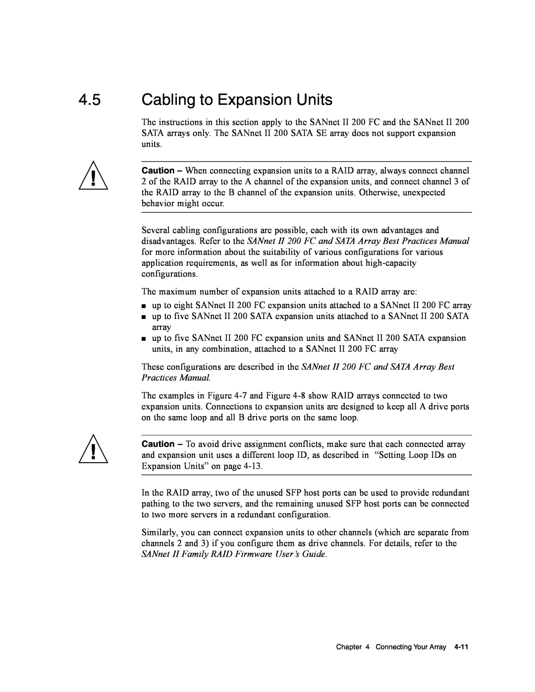 Dot Hill Systems II 200 FC service manual Cabling to Expansion Units 