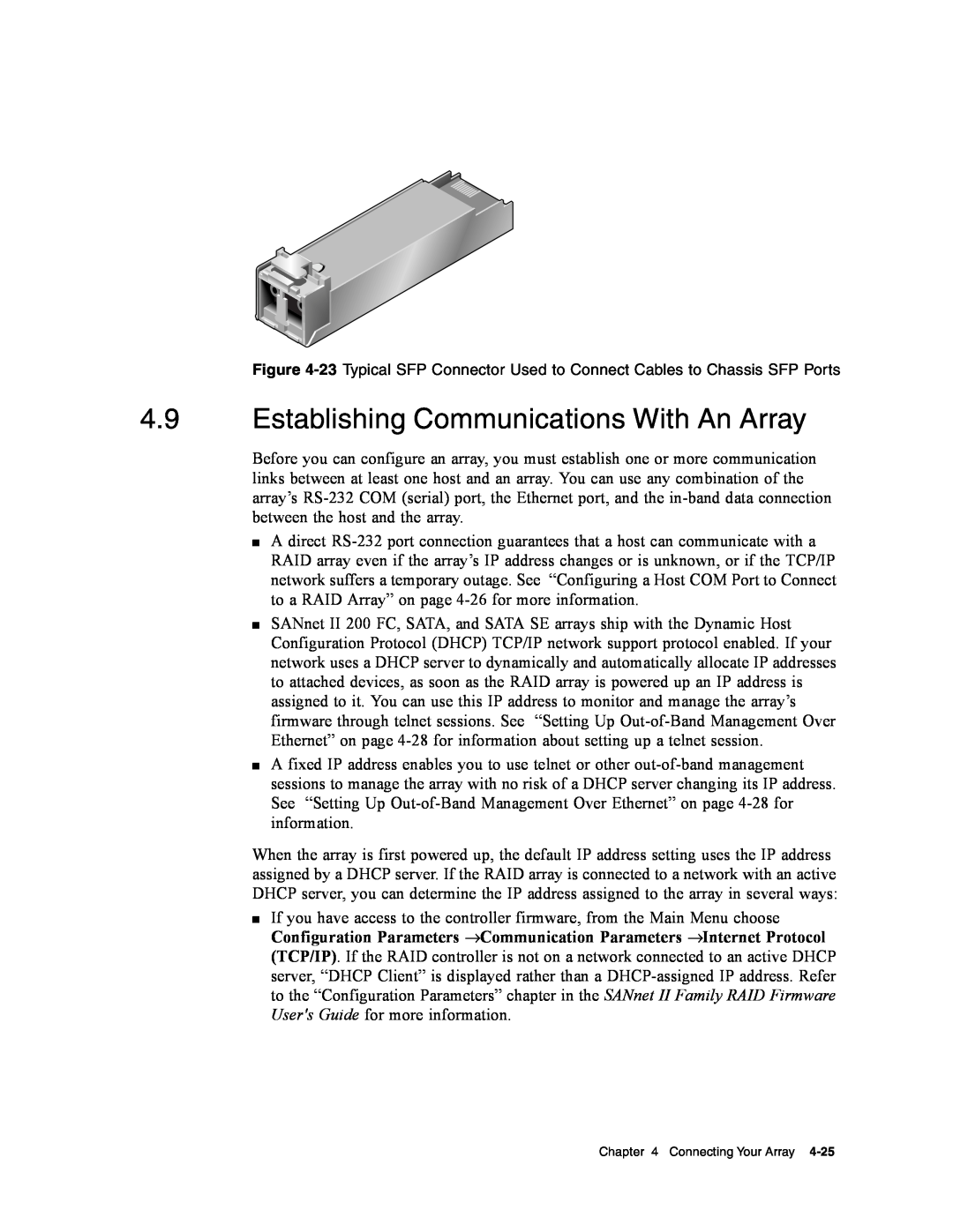 Dot Hill Systems II 200 FC service manual Establishing Communications With An Array 