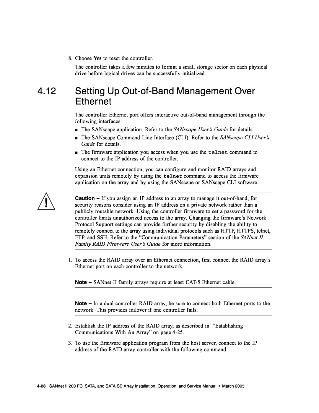 Dot Hill Systems II 200 FC service manual Setting Up Out-of-Band Management Over Ethernet 