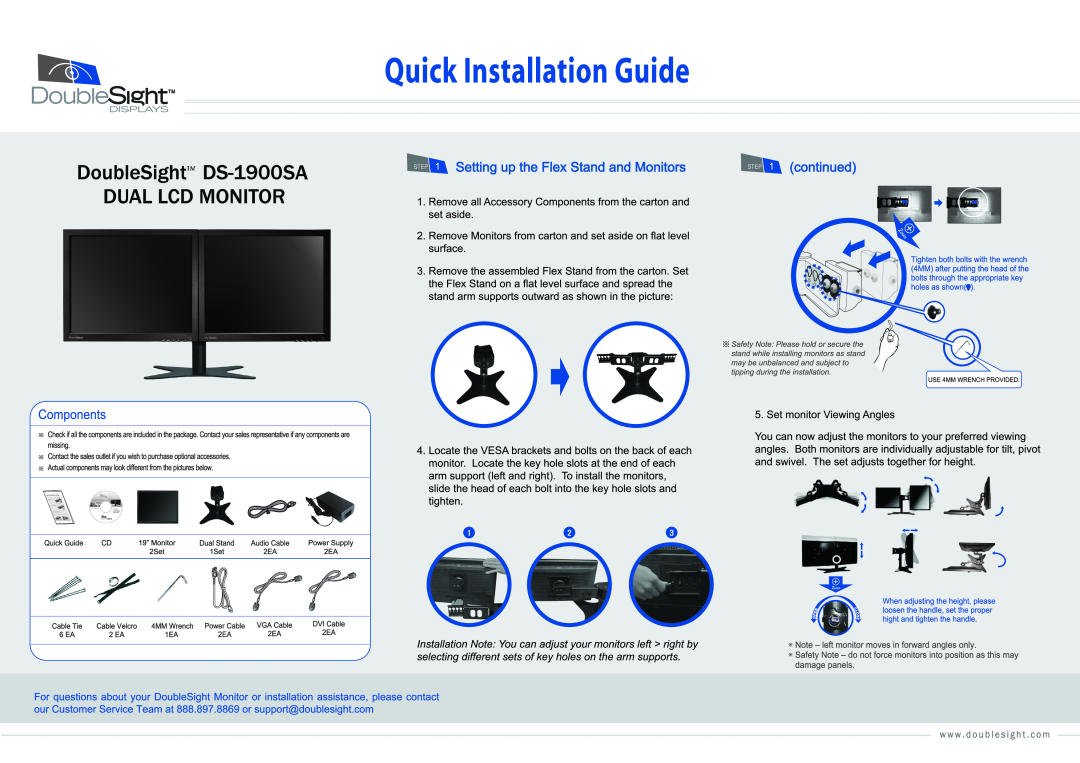 DoubleSight Displays DS 1900SA manual 