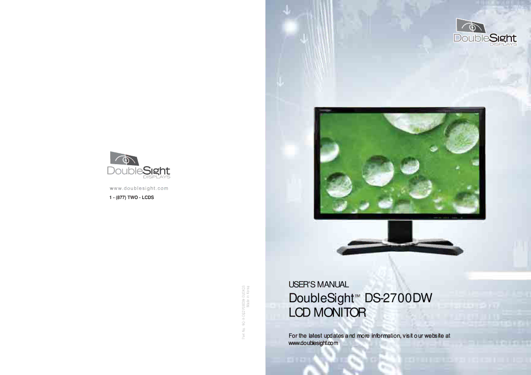 DoubleSight Displays DoubleSight LCD Monitor, DS-2700DW user manual 