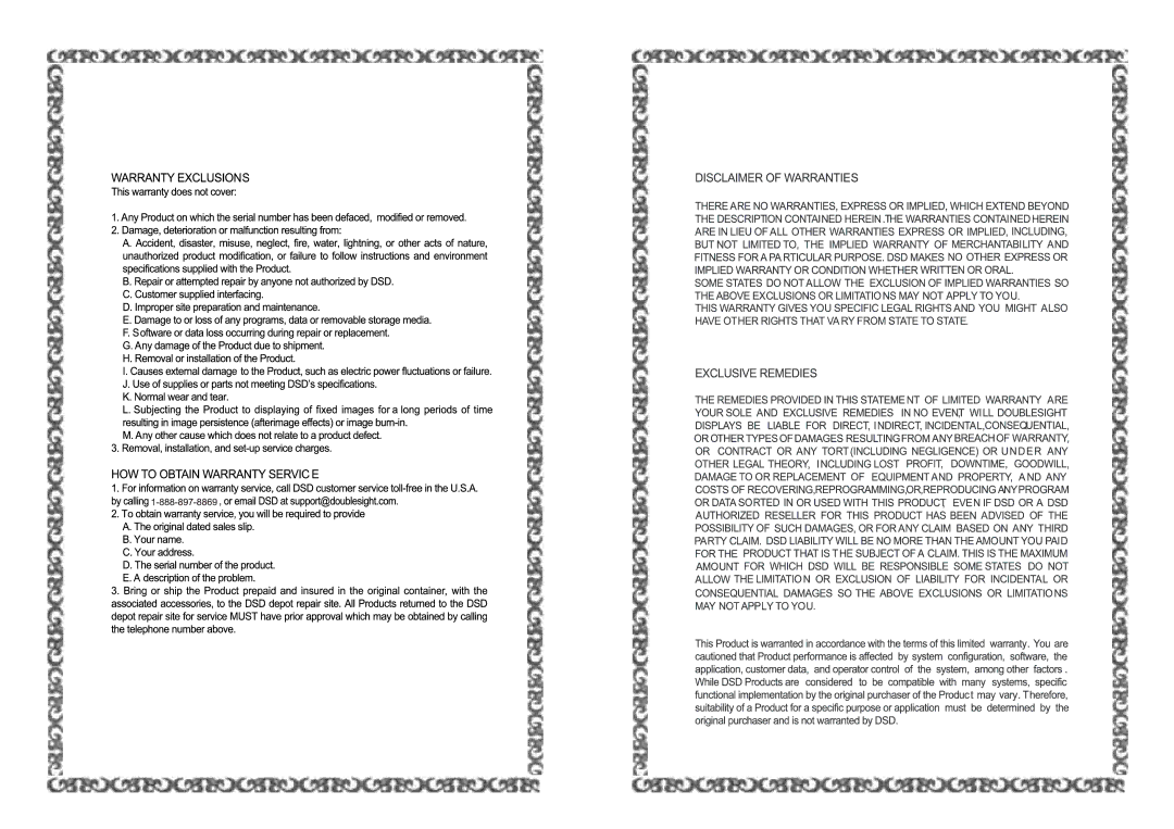 DoubleSight Displays DS-2700DW, DoubleSight LCD Monitor user manual 