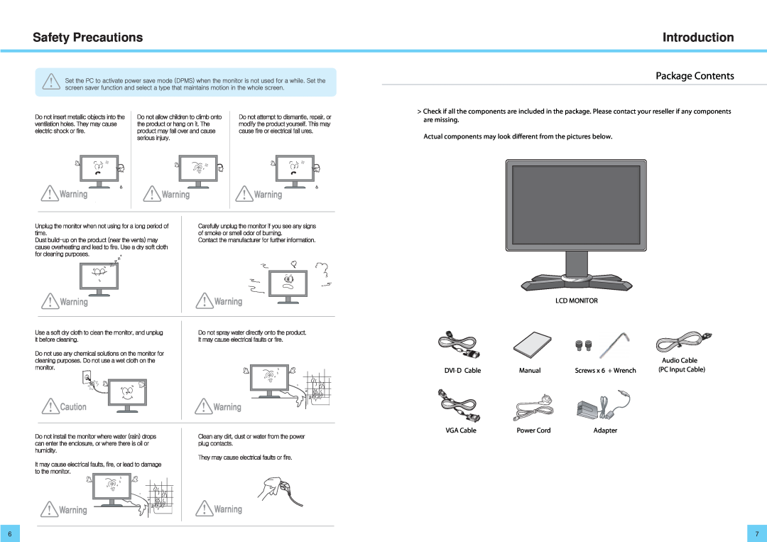 DoubleSight Displays DS-2700DW, DoubleSight LCD Monitor user manual Introduction, Package Contents, Safety Precautions 
