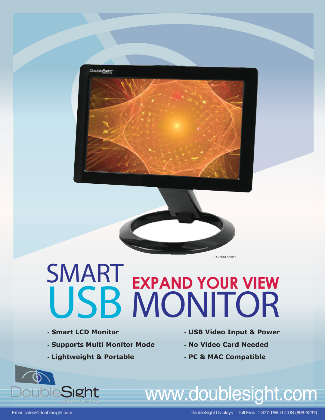 DoubleSight Displays DS-70U, DS-90UT, Smart USB Expand Your View Monitor manual USB Monitor 