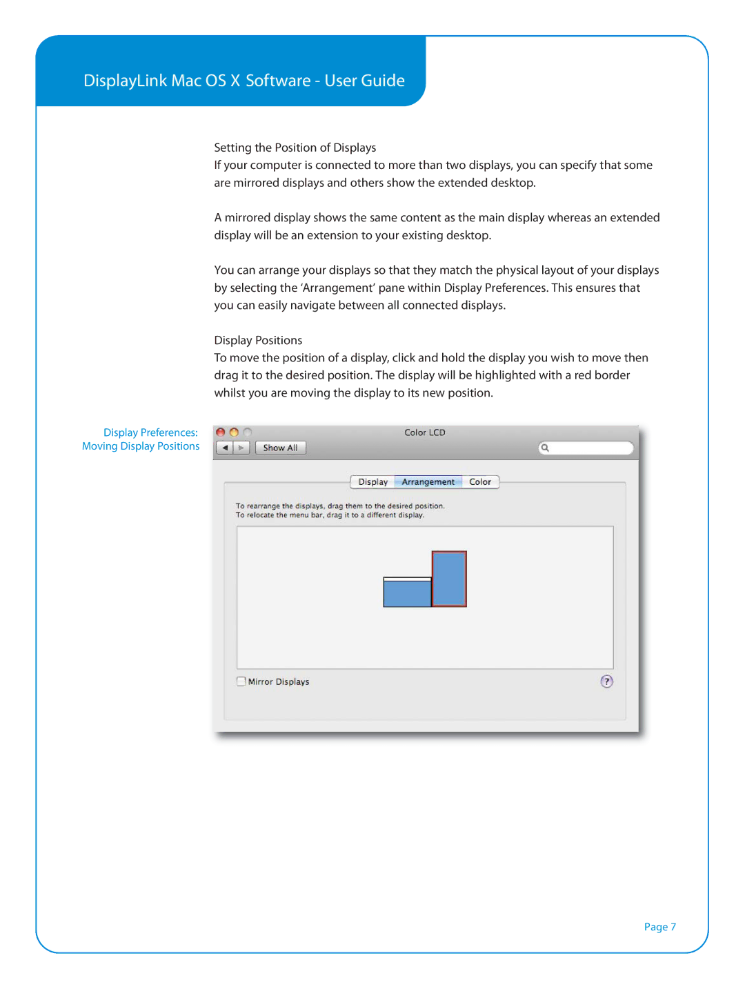 DoubleSight Displays DS90UC, Smart USB Monitor manual Setting the Position of Displays, Display Positions 