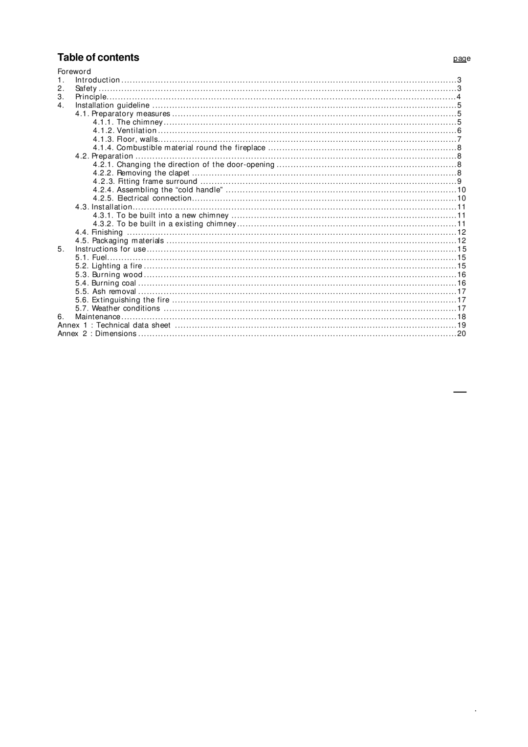 Dover Finishing Products 2020, 2210, 2200, 2510, 2220, 2500, 2520 manual Table of contents 