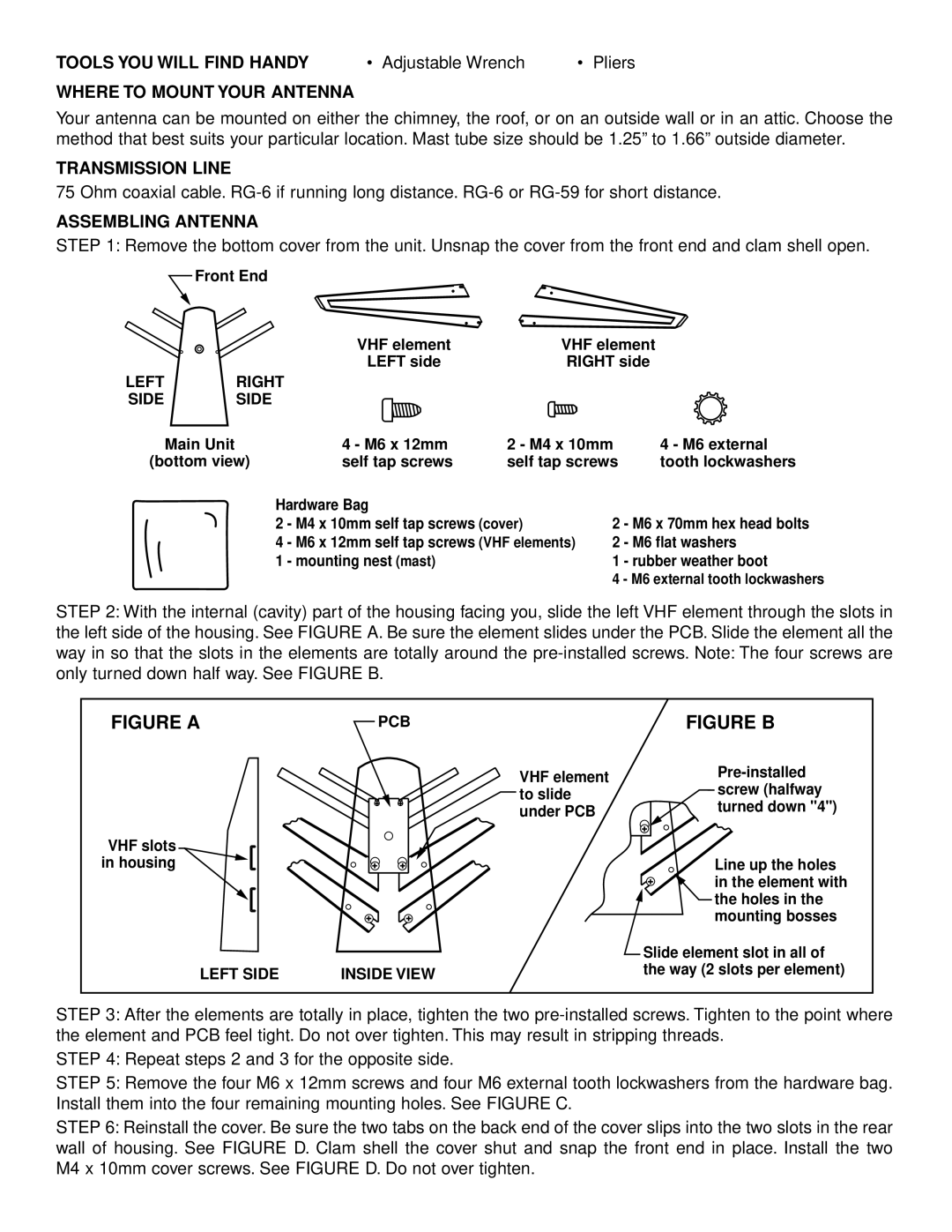 Draper 3010 manual Tools YOU will Find Handy, Where to Mount Your Antenna, Transmission Line, Assembling Antenna 