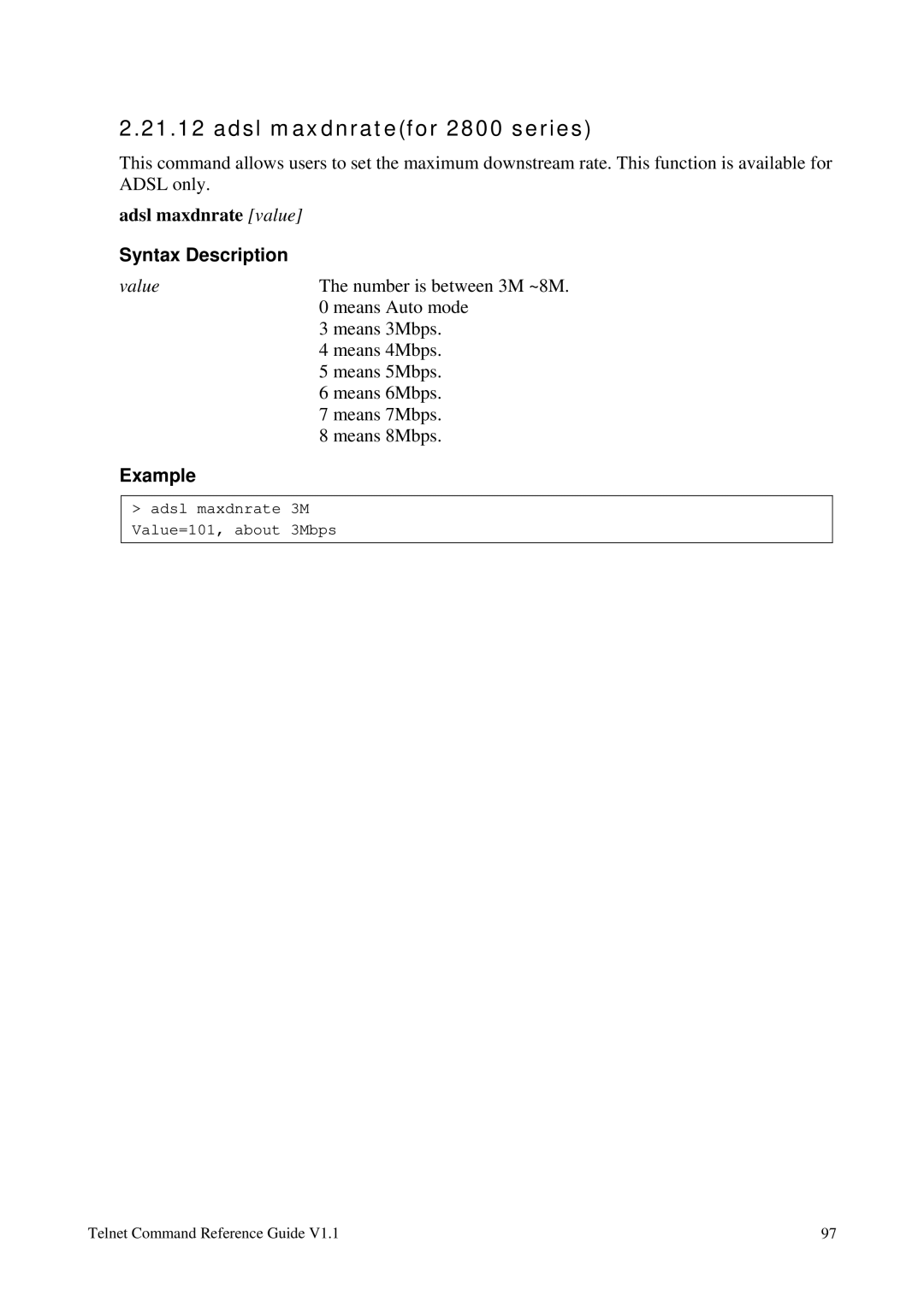 Draytek 1.11 manual Adsl maxdnratefor 2800 series 