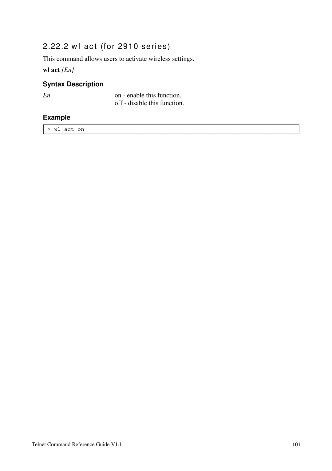 Draytek 1.11 manual Wl act for 2910 series 