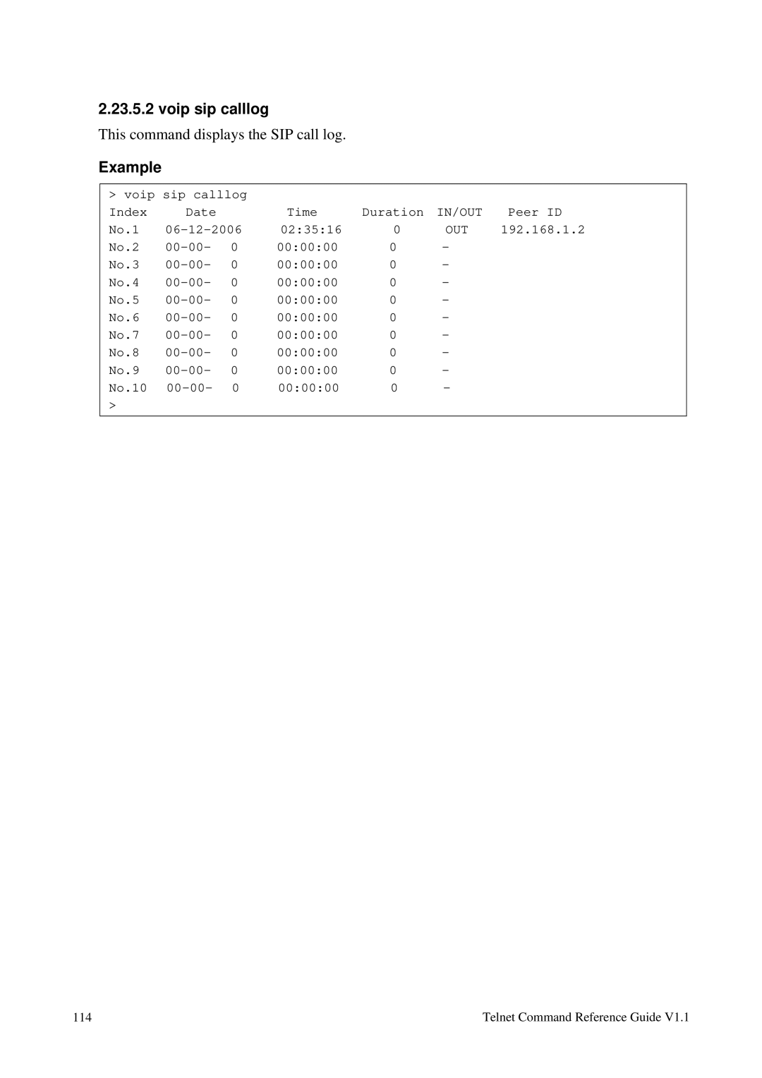 Draytek 1.11 manual Voip sip calllog 