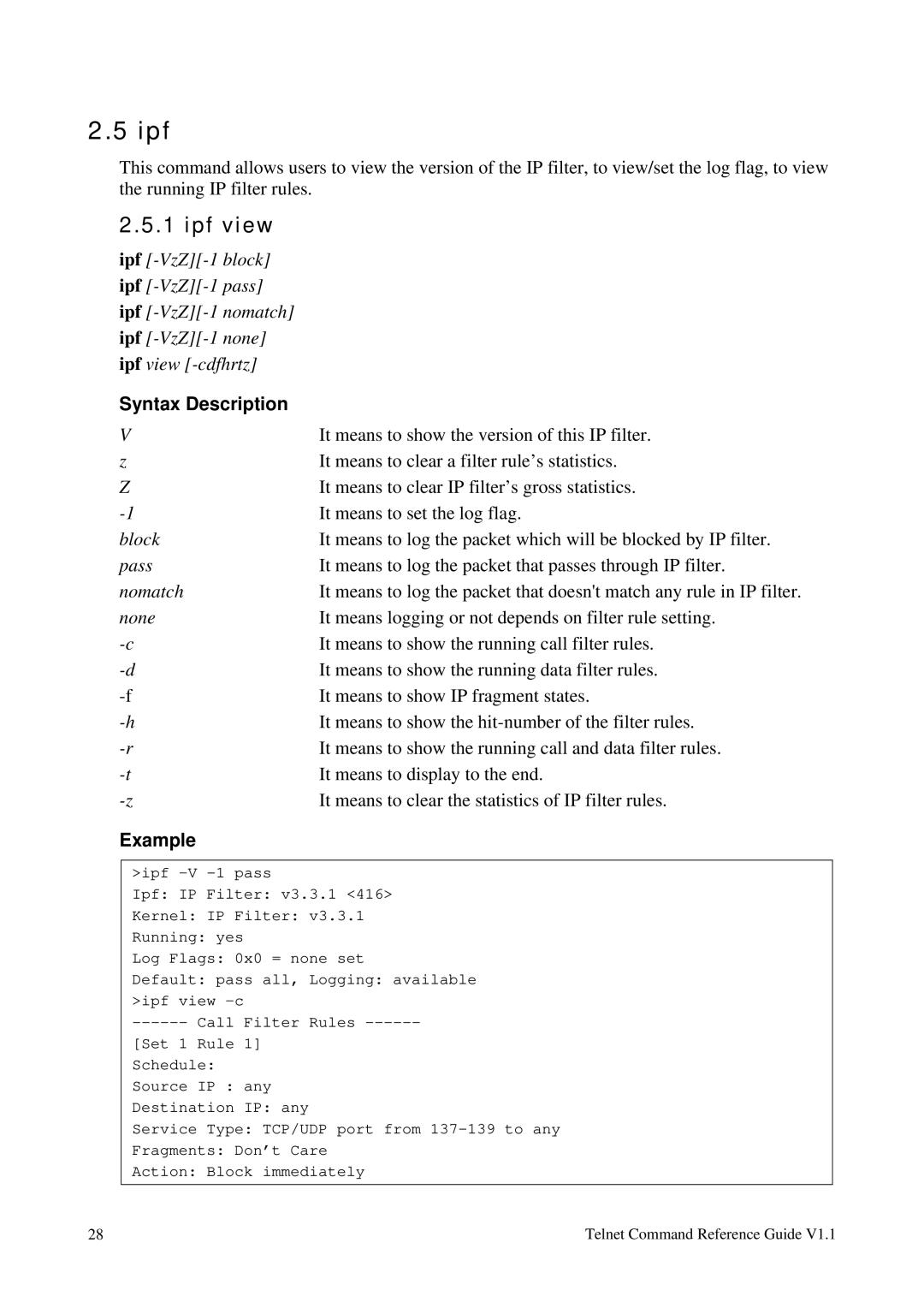 Draytek 1.11 manual Ipf view 