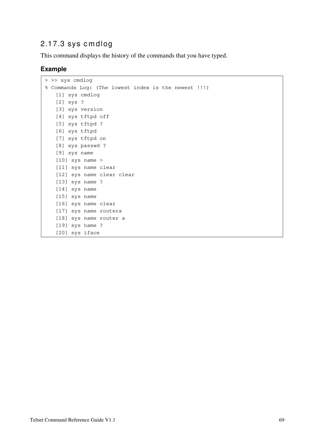 Draytek 1.11 manual Sys cmdlog 