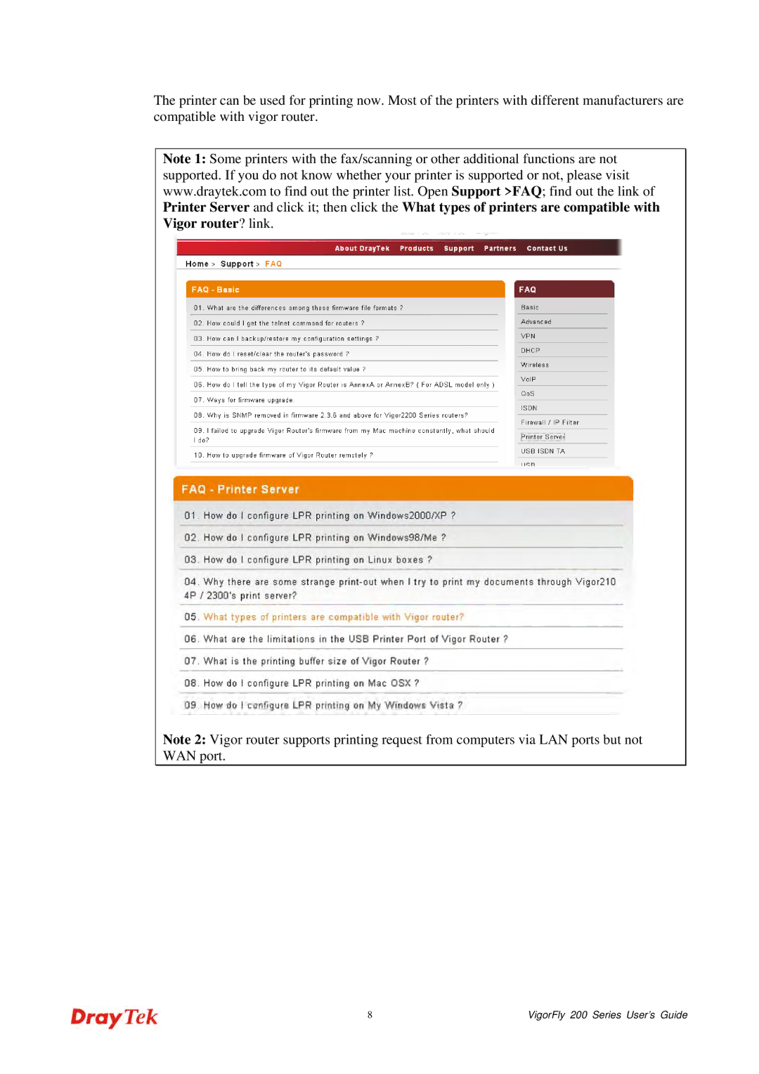 Draytek manual VigorFly 200 Series User’s Guide 